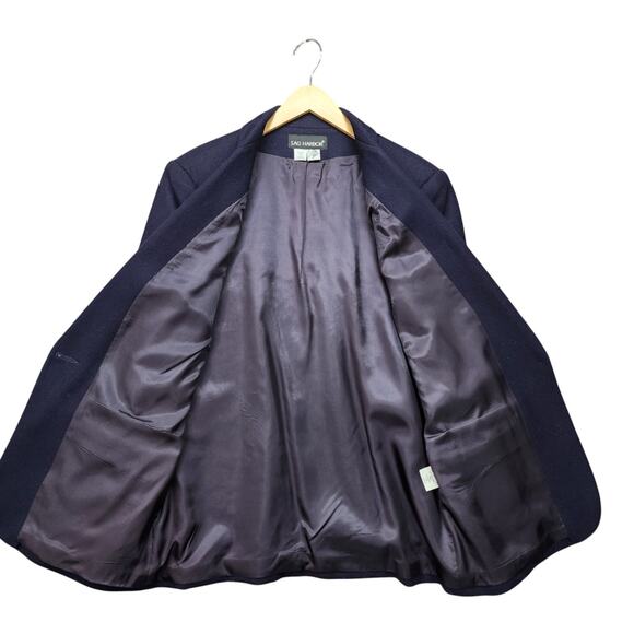 Sag Harbor Vintage Blazer 10 Blue 100% Wool Suit Jacket Workwear Career Classic - Picture 7 of 14